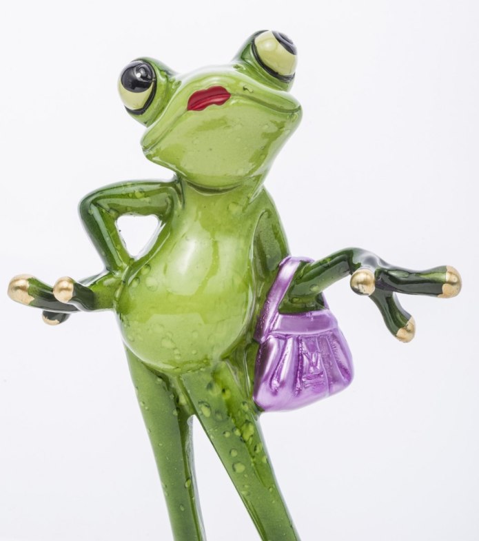 Figurka Pani żaba z torebką i makijażem